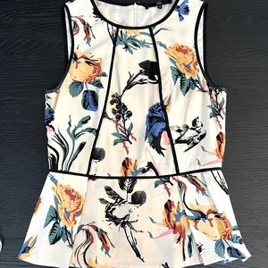 Tibi Floral Peplum Top